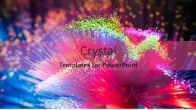  Presentation with optical fibres - PPT theme having optical-fibres-dinamic-flying background and a coral colored foreground