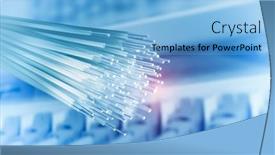  Presentation with optical fibres - Slide deck consisting of optical-fibres-on-technology-background background and a light blue colored foreground