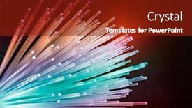  Presentation with optical fibres - Slides consisting of optical-fibres-on-technology-background background and a tawny brown colored foreground