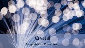  Presentation with optical - Theme with optical fibres background and a light blue colored foreground