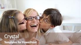  Presentation with optical - Theme with optical glasses - portrait of children kissing her background and a violet colored foreground