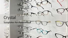  Presentation with optical - Amazing slide deck having optical glasses - showcase with spectacles in modern backdrop and a light gray colored foreground