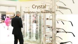  Presentation with optical - PPT theme having optical glasses - spectacles store background and a lemonade colored foreground