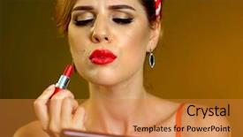  Presentation with retro 1920s english style gangster - Presentation consisting of optical illusion - girl in pin up retro background and a gold colored foreground