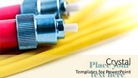  Presentation with connector - Presentation design having optical link mode lc patch background and a yellow colored foreground