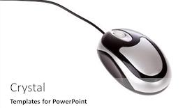  Presentation with optical - Presentation enhanced with optical mouse with cord isolated background and a white colored foreground