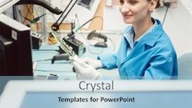  Presentation with quality control inspection - Amazing presentation theme having optical-quality-control-and-assembly backdrop and a light blue colored foreground