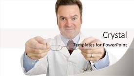  Presentation with new babie - Cool new theme with optician holding out a new backdrop and a lemonade colored foreground