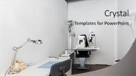  Presentation with medical equipment - Audience pleasing slides consisting of equipment doctor's office vision backdrop and a light gray colored foreground