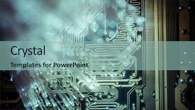  Presentation with fiber optics - Presentation theme with optics cables fibre connections telecomunications background and a light blue colored foreground