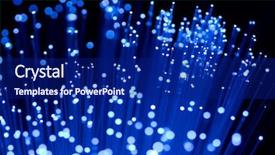  Presentation with fiber optics - Slide set having optics close-up focal point background and a navy blue colored foreground