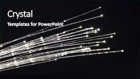  Presentation with fiber optics - PPT theme having optics close-up modern computer background and a black colored foreground