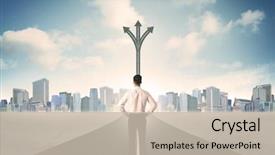  Presentation with success - Cool new slide deck with optimal start - concept of the road backdrop and a soft green colored foreground