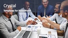  Presentation with cooperative cooperation at new project - Colorful PPT theme enhanced with optimal start - working at new project backdrop and a  colored foreground