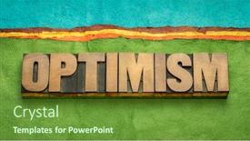  Presentation with positivity - PPT layouts having optimism-word-abstract-in-letterpress background and a tawny brown colored foreground