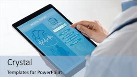  Presentation with digital health - Slides with options checking patient health history background and a light blue colored foreground