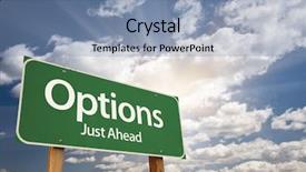  Presentation with road - Presentation design featuring options green road sign background and a light blue colored foreground