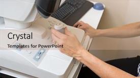  Presentation with eye retina - Theme with chile flag chile national flag background and a crimson colored foreground