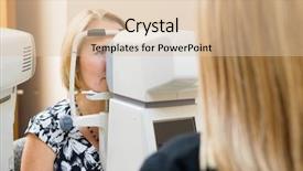  Presentation with optometrist - Amazing slide set having optometrist measuring patients eye pressure backdrop and a lemonade colored foreground