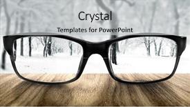  Presentation with clear - Presentation design having optometry - clear forest in glasses background and a light gray colored foreground