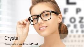  Presentation with eye medicine - Slides with optometry - medicine and vision concept background and a lemonade colored foreground