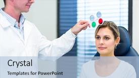  Presentation with eye doctor - Audience pleasing PPT layouts consisting of eye doctor optometrist color backdrop and a light blue colored foreground
