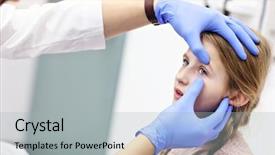  Presentation with optometry - PPT theme enhanced with optometry male optometrist optician doctor background and a light gray colored foreground