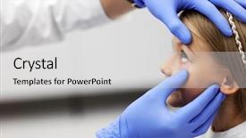  Presentation with optometry - Slides featuring optometry male optometrist optician doctor background and a light gray colored foreground