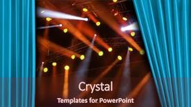  Presentation with blue curtain - Slide set featuring opulent - blue curtain on concert stage background and a  colored foreground