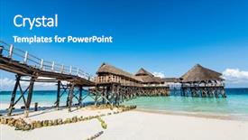  Presentation with zanzibar - Beautiful theme featuring opulent - colorful landscape with african hotel backdrop and a teal colored foreground