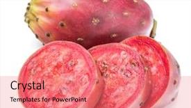  Presentation with pear - Colorful PPT layouts enhanced with opuntia fruit or prickly pear backdrop and a coral colored foreground