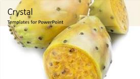  Presentation with spoilage fruit and vagetable - Theme enhanced with opuntia fruit or prickly pear background and a yellow colored foreground