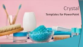  Presentation with skin care - Beautiful presentation theme featuring oral-and-skin-care-products backdrop and a lemonade colored foreground