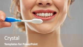  Presentation with cleaning - PPT layouts enhanced with oral care dental hygiene background and a coral colored foreground