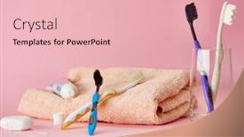  Presentation with pink - Presentation theme having oral-care-products-pink-background background and a lemonade colored foreground