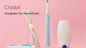  Presentation with dental floss - Cool new presentation theme with oral-care-toothbrush-toothpaste backdrop and a lemonade colored foreground