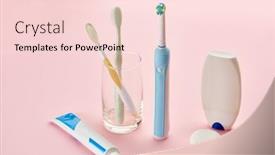  Presentation with dental floss - Presentation theme with oral-care-toothbrush-toothpaste background and a lemonade colored foreground