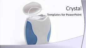  Presentation with oral cavity - Theme with oral cavity - dental thread box background and a sky blue colored foreground