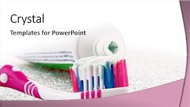  Presentation with tooth brush - Cool new slides with oral cavity - tooth brush backdrop and a white colored foreground