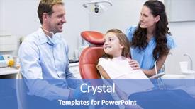  Presentation with dental examination - Beautiful slide set featuring oral communication - dentist interacting with mother backdrop and a teal colored foreground