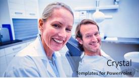  Presentation with writing education female writer - Audience pleasing theme consisting of oral communication - female dentist writing on clipboard backdrop and a light blue colored foreground