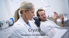  Presentation with writing education female writer - Presentation theme consisting of oral communication - female dentist writing on clipboard background and a light blue colored foreground