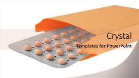  Presentation with contraceptive - Beautiful PPT theme featuring oral contraceptive on white background backdrop and a coral colored foreground