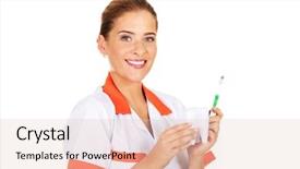  Presentation with orthodontics orthodontic model and dentist - Beautiful theme featuring oral dosage form - young dentist woman with toothbrush backdrop and a lemonade colored foreground