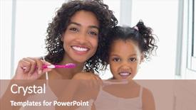  Presentation with daughter mother - Audience pleasing slides consisting of oral health - pretty mother with her daughter backdrop and a coral colored foreground