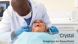  Presentation with teeth - Beautiful presentation featuring oral health - pretty patient having her teeth backdrop and a light blue colored foreground