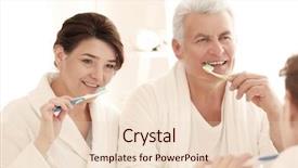  Presentation with senior couple - PPT theme with oral health - senior couple cleaning teeth background and a lemonade colored foreground