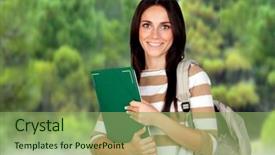  Presentation with isolated paw prints over white - Cool new theme with oral health education - attractive student girl isolated backdrop and a seafoam green colored foreground