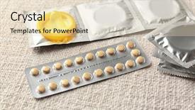  Presentation with condoms - Beautiful slide deck featuring oral health education - birth pills and condoms backdrop and a lemonade colored foreground