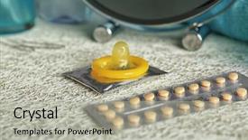  Presentation with condoms - Amazing slide set having oral health education - birth pills and condoms backdrop and a light gray colored foreground